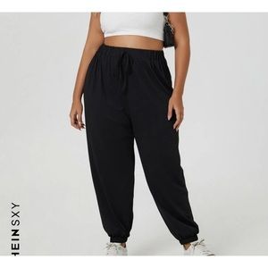 NWOT Shein SXY Black Plus/Curve 3X Solid Drawstring Waist Sweatpants